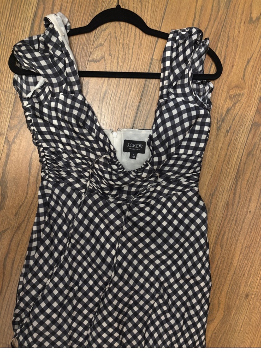 J. Crew Black and White Gingham Sundress